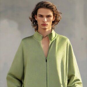 Ted Baker London Robine Olive Green Front Zip Jacket Size 6 (US XXL)